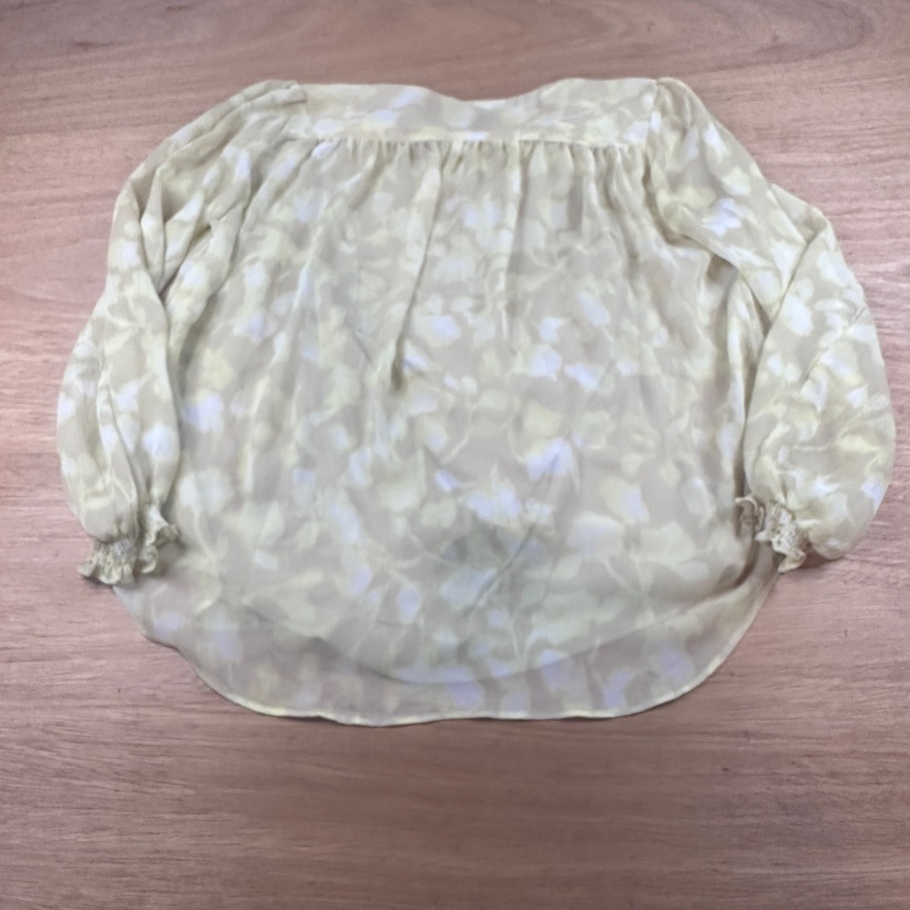 Simply Vera Vera Wang Yellow Floral Sheer Blouse Layered Medium - Picture 5 of 8